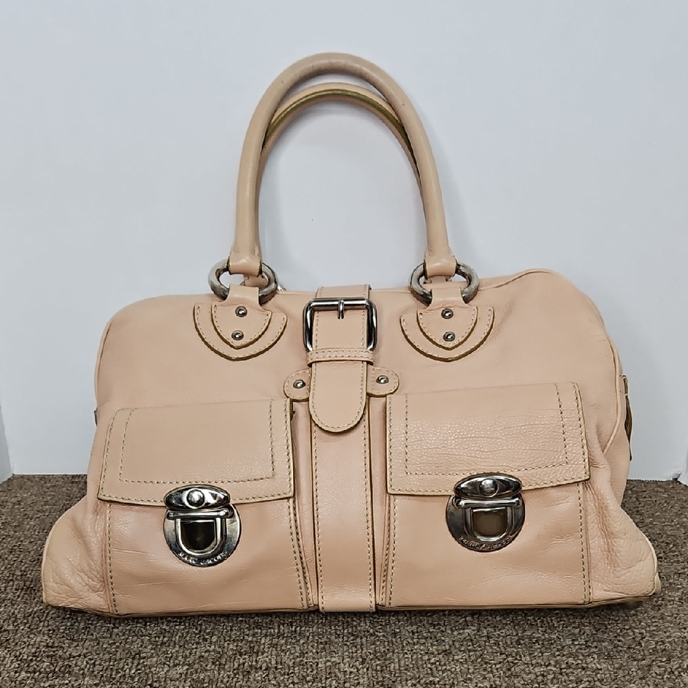 Marc Jacobs Cream Satchel with Silver Accents